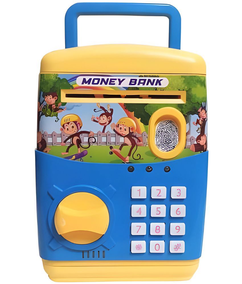     			TOY DEKHO ATM Money Safe Bank For Kids with Finger Print Sensor Piggy Savings Bank with Electronic Lock, For  Girls & Boys Age 2, 3, 4, 5, 6, 7, 8 Plastic Battery Operated Toy Multicolour Options Are Available