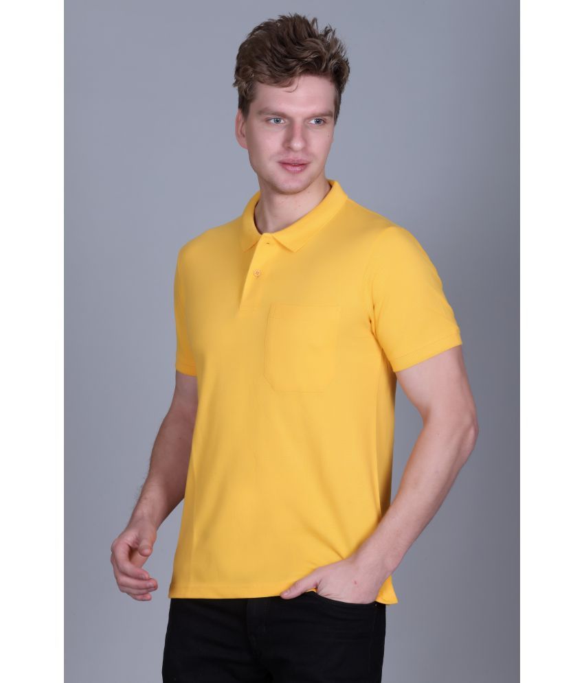     			Colors And Blends Pack of 1 Cotton Blend Regular Fit Solid Half Sleeves Men's Polo T Shirt ( Yellow )