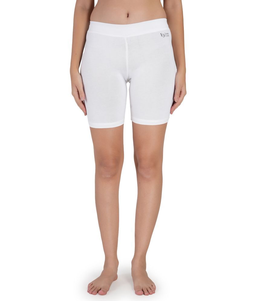     			Louis Craft Pack of 1 Cotton Lycra Safety Shorts For Women ( White )