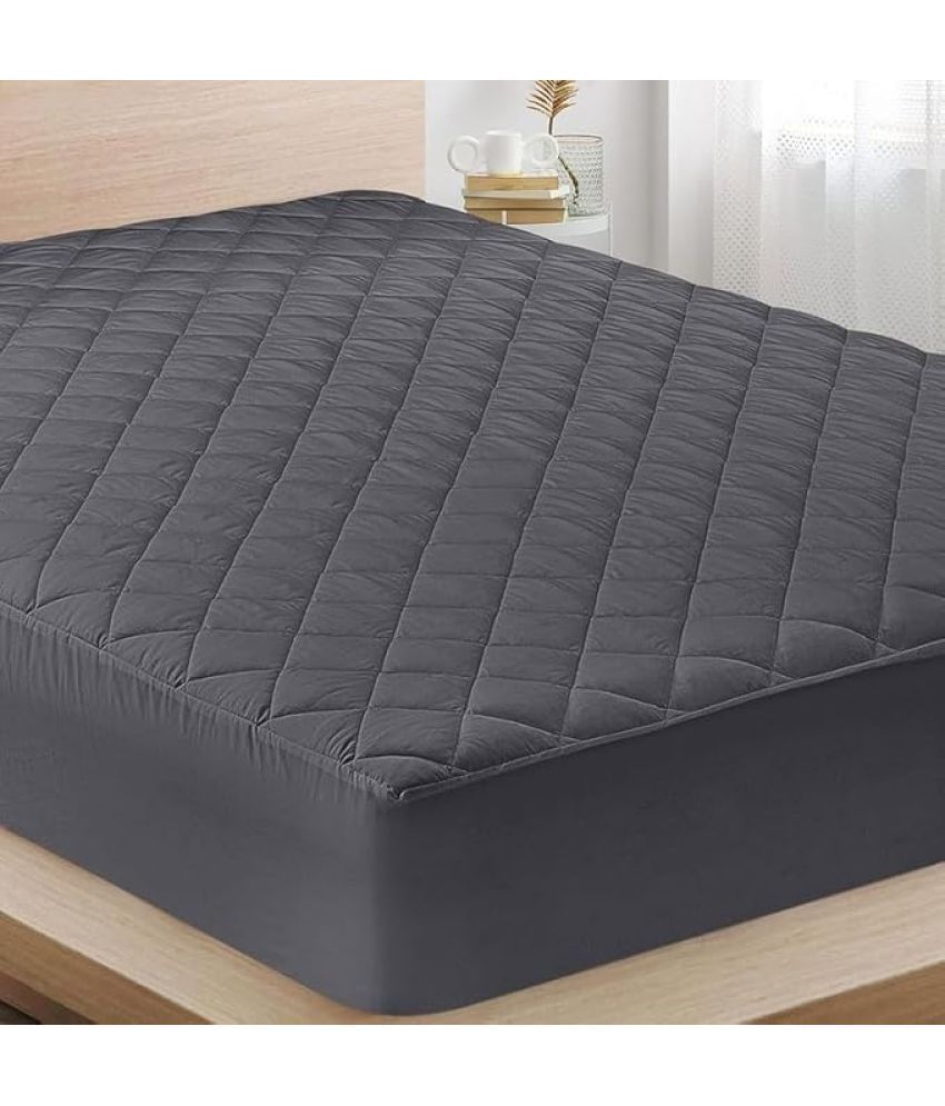     			Luxurious homes - Quilted Water Proof Double King Size Mattress Protector - 198 cm (78") x 183 cm (72") - Gray