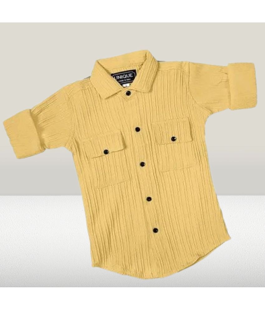     			Mameru Pack of 1 Boys Cotton Blend Full Sleeves Shirt ( Yellow )