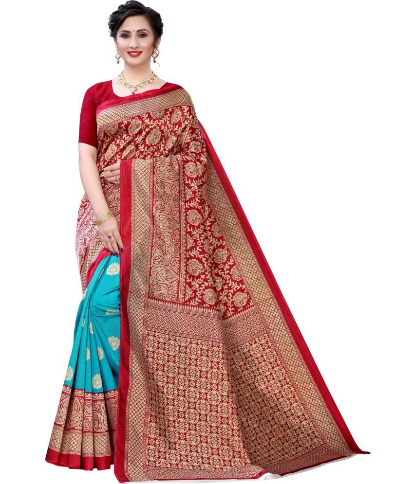     			RUNAYA NX Art Silk Printed Saree With Blouse Piece ( Red , Pack of 1 )