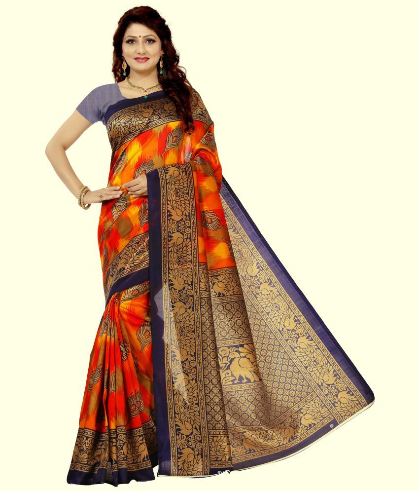     			RUNAYA NX Art Silk Printed Saree With Blouse Piece ( Multicolor , Pack of 1 )