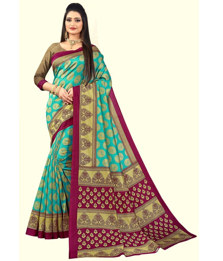     			RUNAYA NX Art Silk Printed Saree With Blouse Piece ( Multicolor , Pack of 1 )