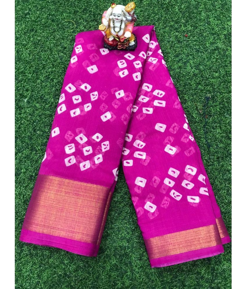     			RUNAYA NX Cotton Blend Printed Saree With Blouse Piece ( Pink , Pack of 1 )