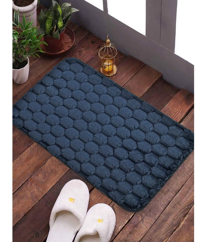     			FABINALIV Set of 1 Anti-skid Cotton Door Mat ( 60 X 40 cm ) Navy