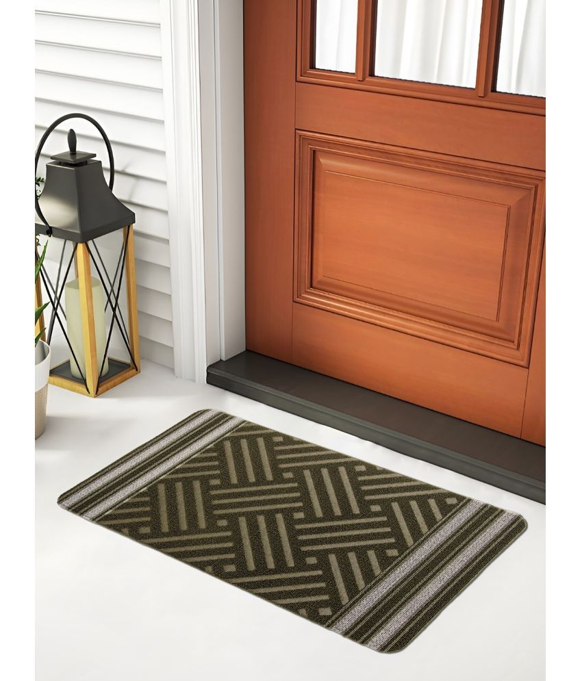     			FABINALIV Set of 1 Anti-skid Rubber Door Mat ( 75 X 45 cm ) Green