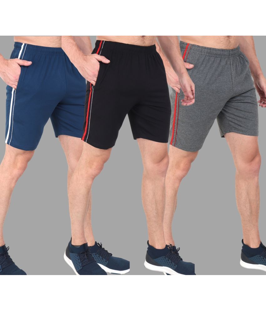     			Zeffit Multi Cotton Blend Men's Shorts ( Pack of 3 )