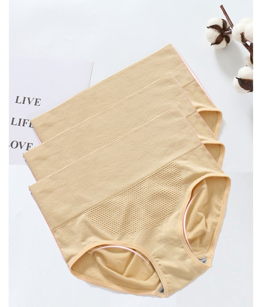     			Flenzy Pack of 3 Cotton Boy Shorts For Women ( Beige )