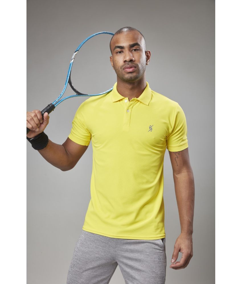     			ASTRIKE SPORTS Yellow Polyester Regular Fit Men's Sports Polo T-Shirt ( Pack of 1 )