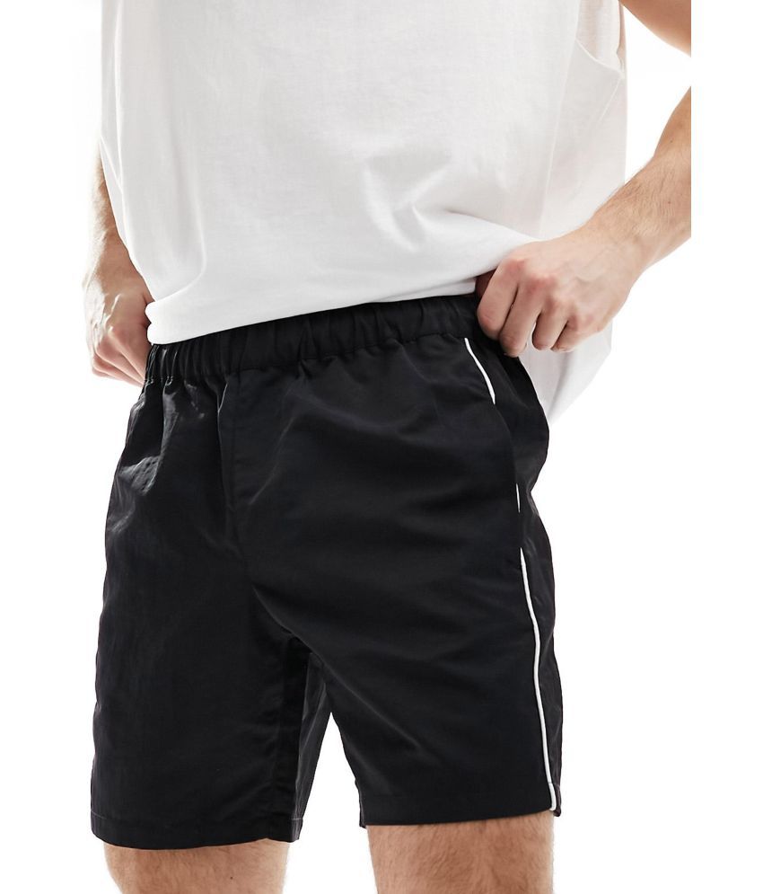     			Reoutlook Black Polyester Men's Shorts ( Pack of 1 )