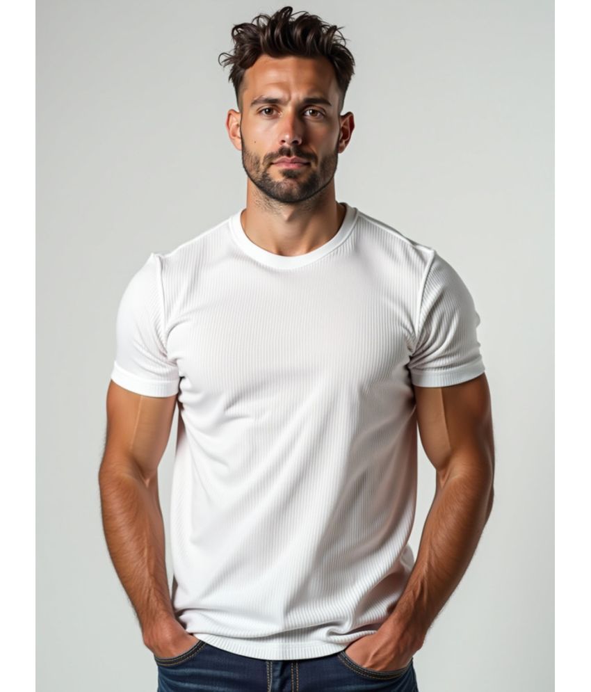     			fashion and youth Cotton Blend Regular Fit Solid Half Sleeves Men's Round T-Shirt - White ( Pack of 1 )