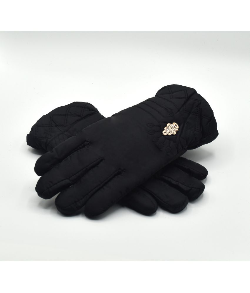     			Alamos Black Polyester Men's Woollen Gloves ( Pack of 1 )