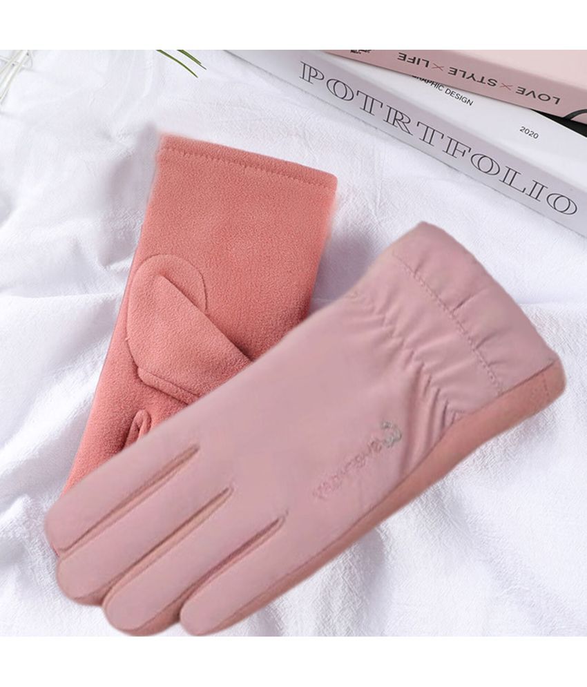     			Alamos Pink Women's Woollen Gloves ( Pack of 1 )