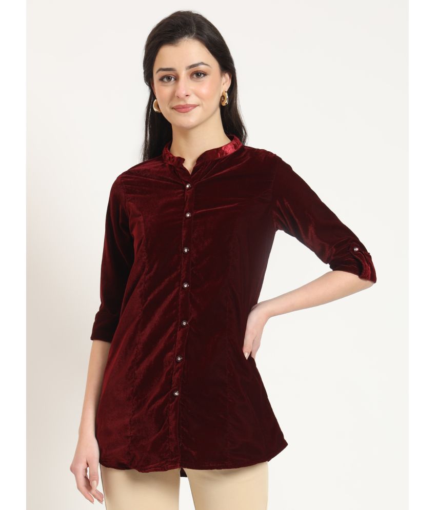     			Divena Maroon Velvet Women's A-Line Top ( Pack of 1 )