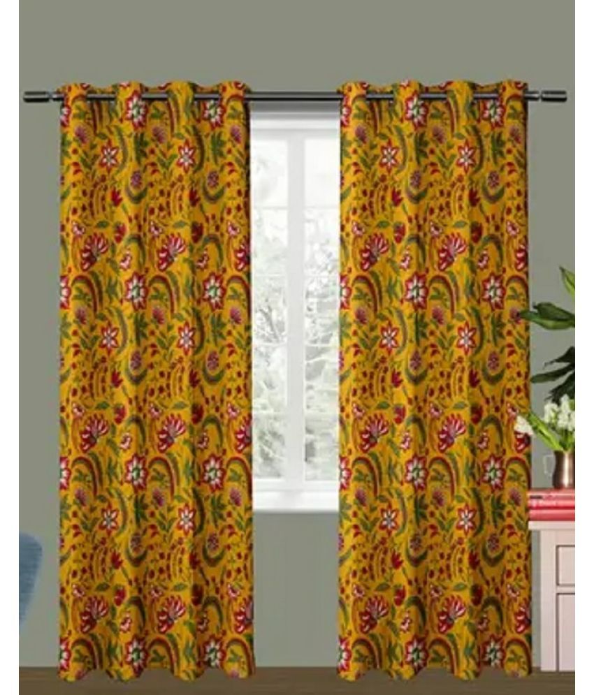     			S23 Graphic Room Darkening Eyelet Curtain 5 ft ( Pack of 1 ) - Yellow