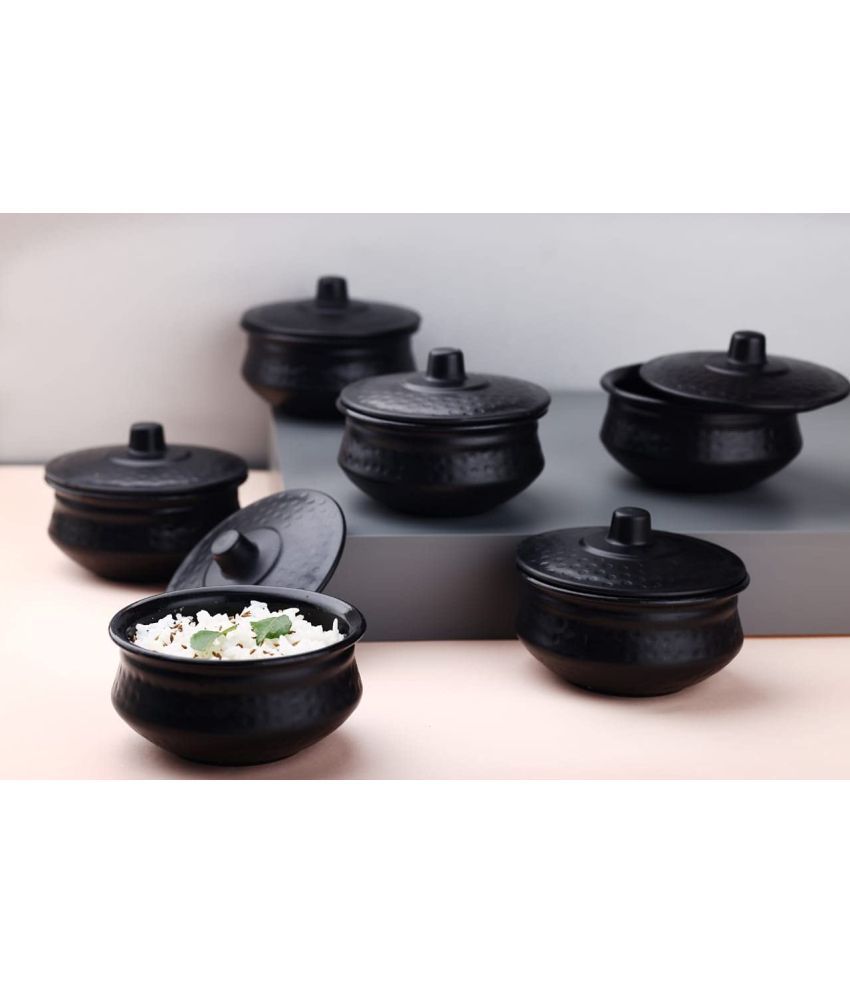     			Swaraa Kitchenware Plastic Black Food Container ( set of 6 )