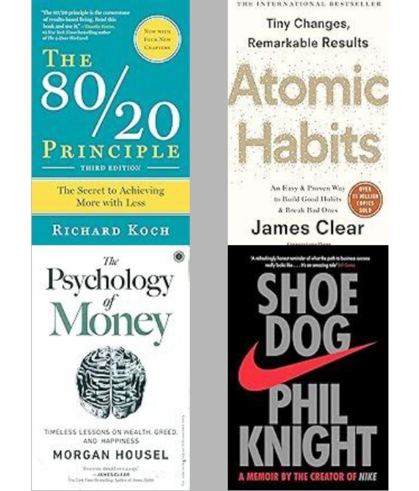     			The 80/20 Principle + Atomic Habits + The Psychology Of Money + Shoe Dog