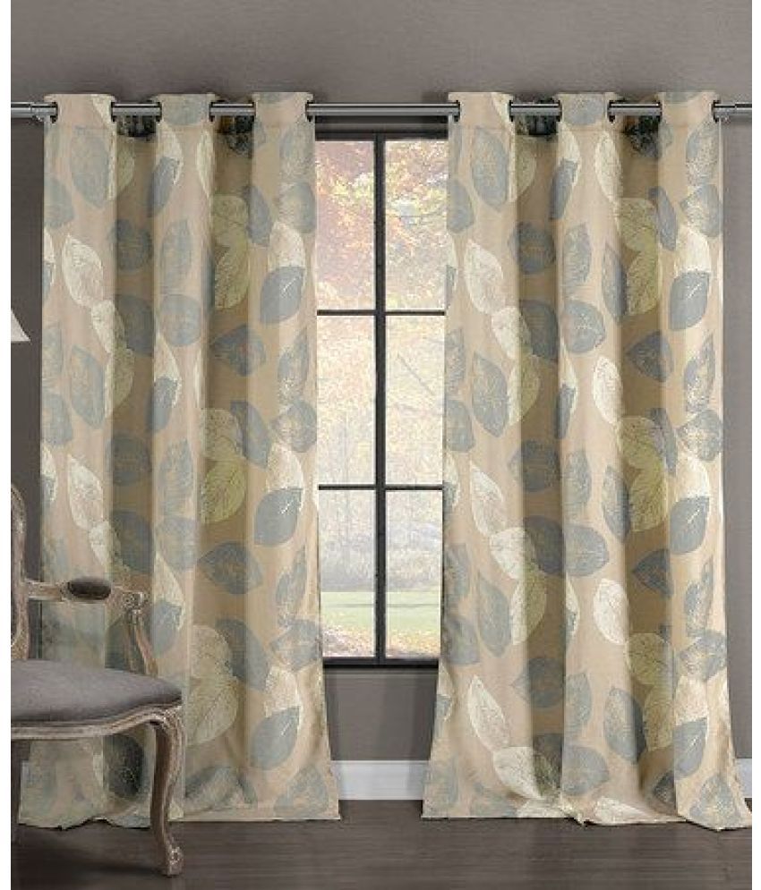     			V21 decod Graphic Room Darkening Eyelet Curtain 5 ft ( Pack of 1 ) - Grey