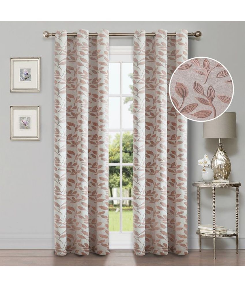     			V21 decod Graphic Room Darkening Eyelet Curtain 7 ft ( Pack of 1 ) - Brown