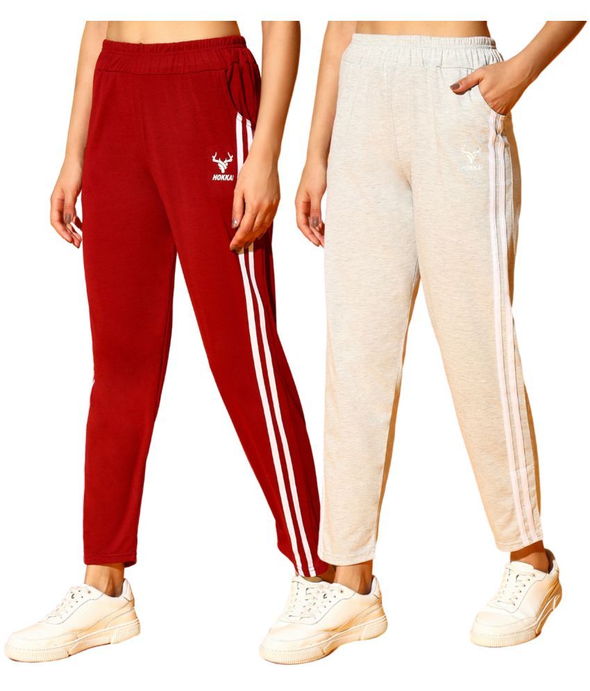     			CLOTHINA Multicolor Cotton Blend Women's Outdoor & Adventure Trackpants ( Pack of 2 )