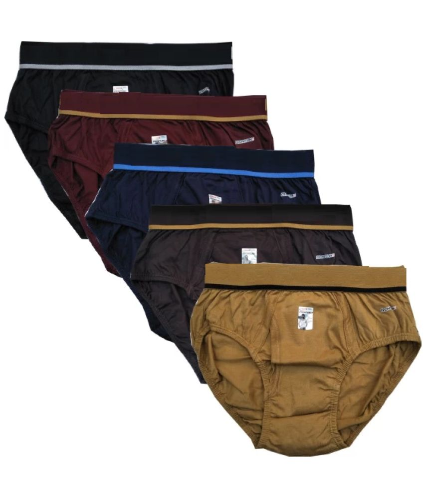     			D1 DIFFERENT ONE Pack of 5 Cotton Briefs For Men's ( Multicolor )