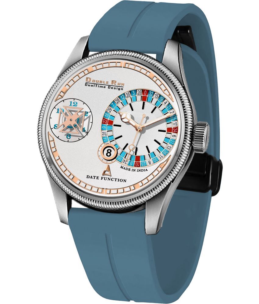     			DoubleRun Light Blue Silicon Chronograph Men's Watch