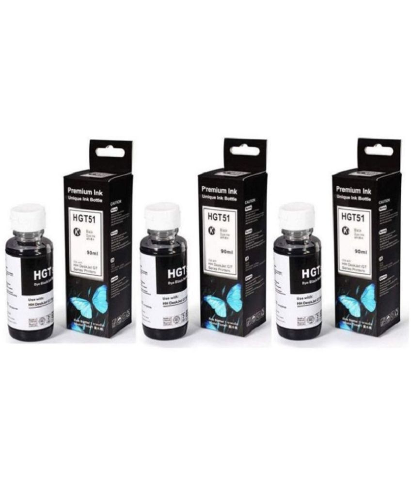     			KALAR GT51 FOR  410 Black Ink ( 90 ml ) Pack of 3 For H_P 310, 315, 319, 410, 415, 419, GT5810, GT5820, GT5821