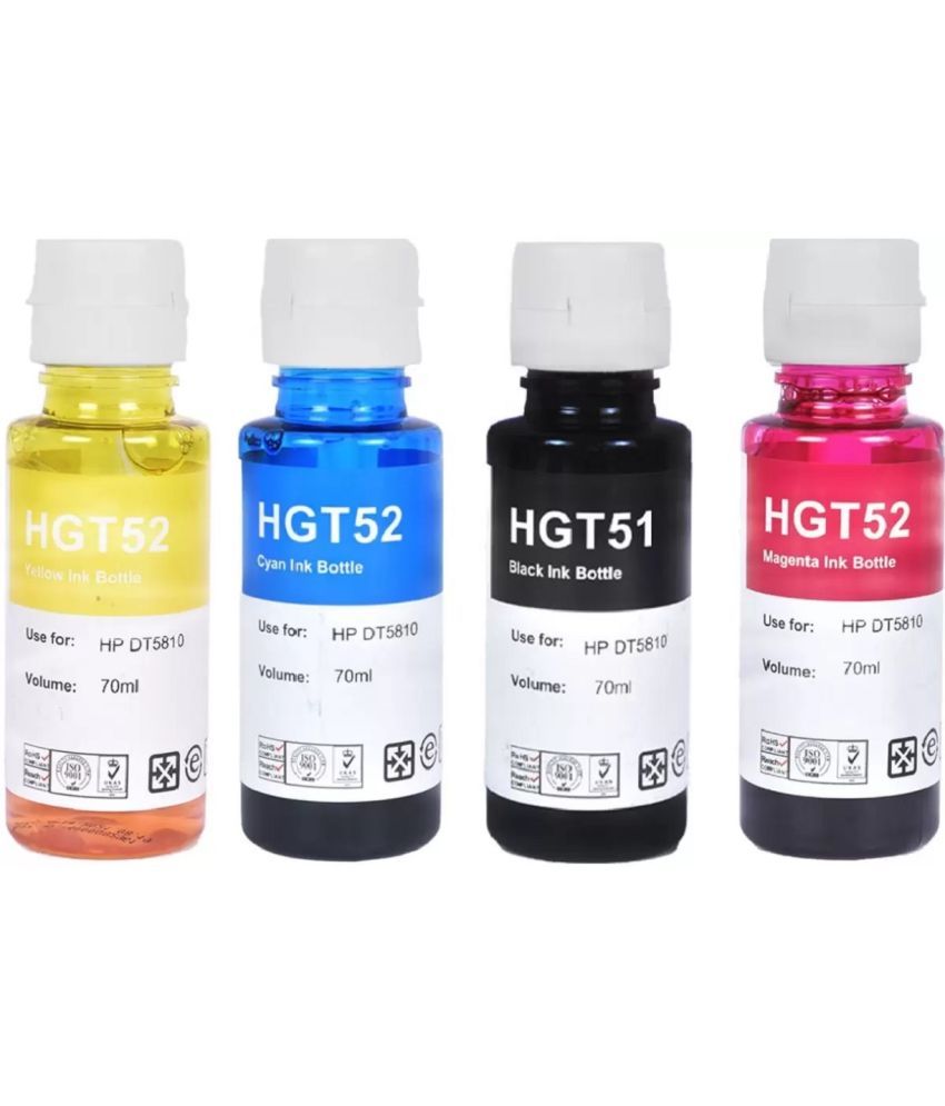     			KALAR H_P For GT51/52 Multicolor Ink ( 90 ml ) Pack of 4 For Refill Ink Compatible For GT51/52 Used with DeskJet GT 5810/GT 5811/GT 5820, GT 5821 Printer