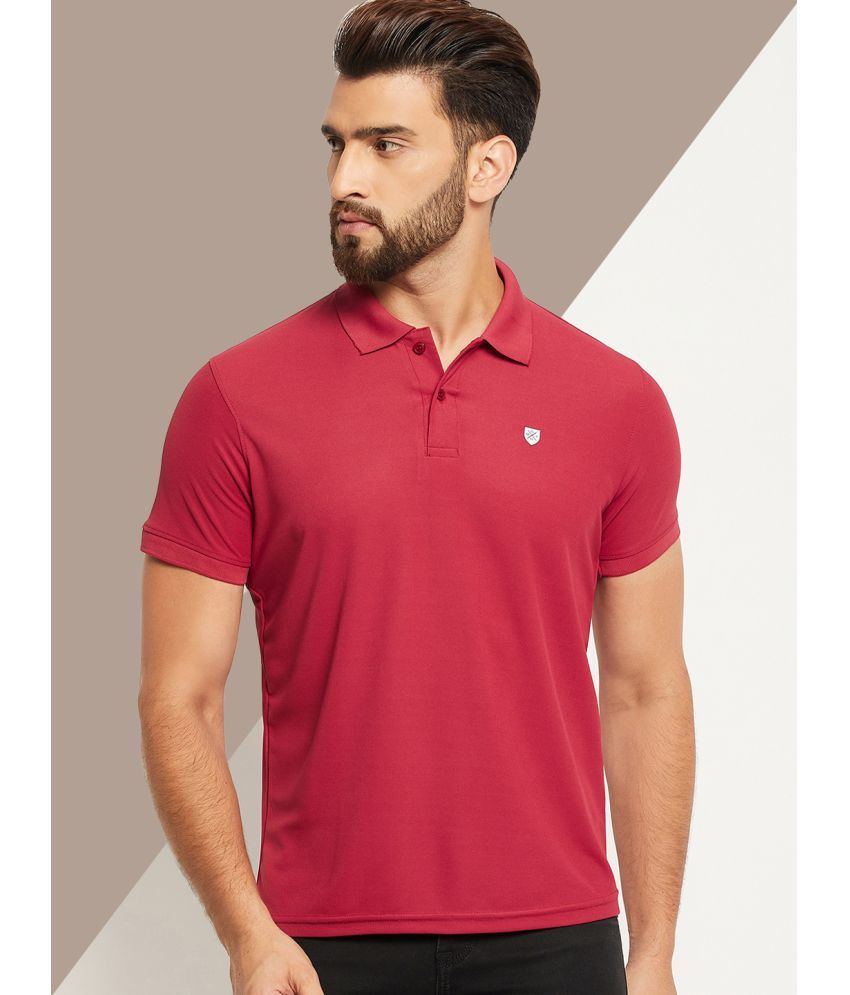     			OGEN Pack of 1 Cotton Blend Regular Fit Solid Half Sleeves Men's Polo T Shirt ( Maroon )