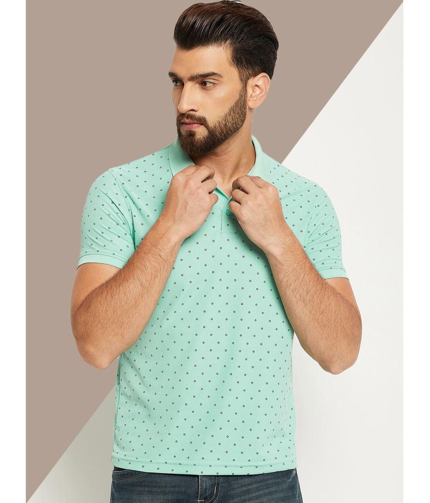     			OGEN Pack of 1 Cotton Blend Regular Fit Printed Half Sleeves Men's Polo T Shirt ( Sea Green )