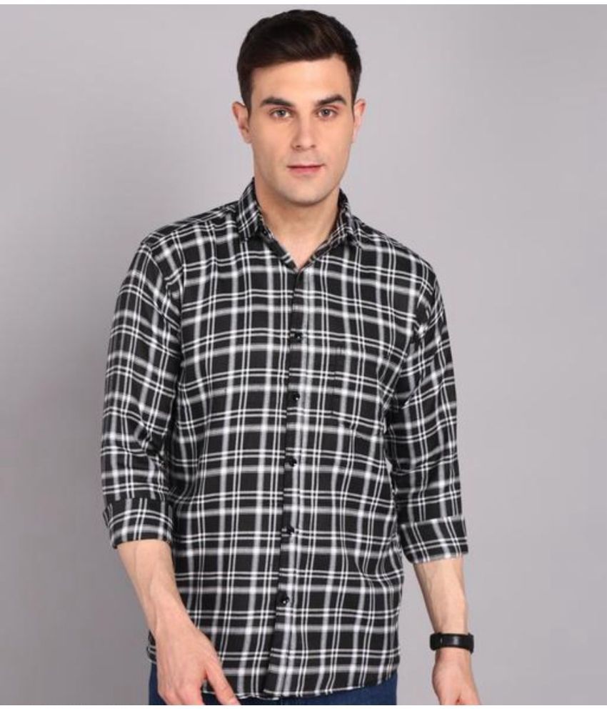     			STITCHCRAFTSTYLE Cotton Blend Regular Fit Checks Full Sleeves Men's Casual Shirt - Black ( Pack of 1 )