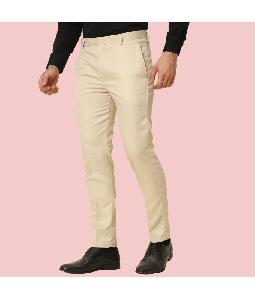     			ZEPPI Regular Flat Men's Formal Trouser - Cream ( Pack of 1 )