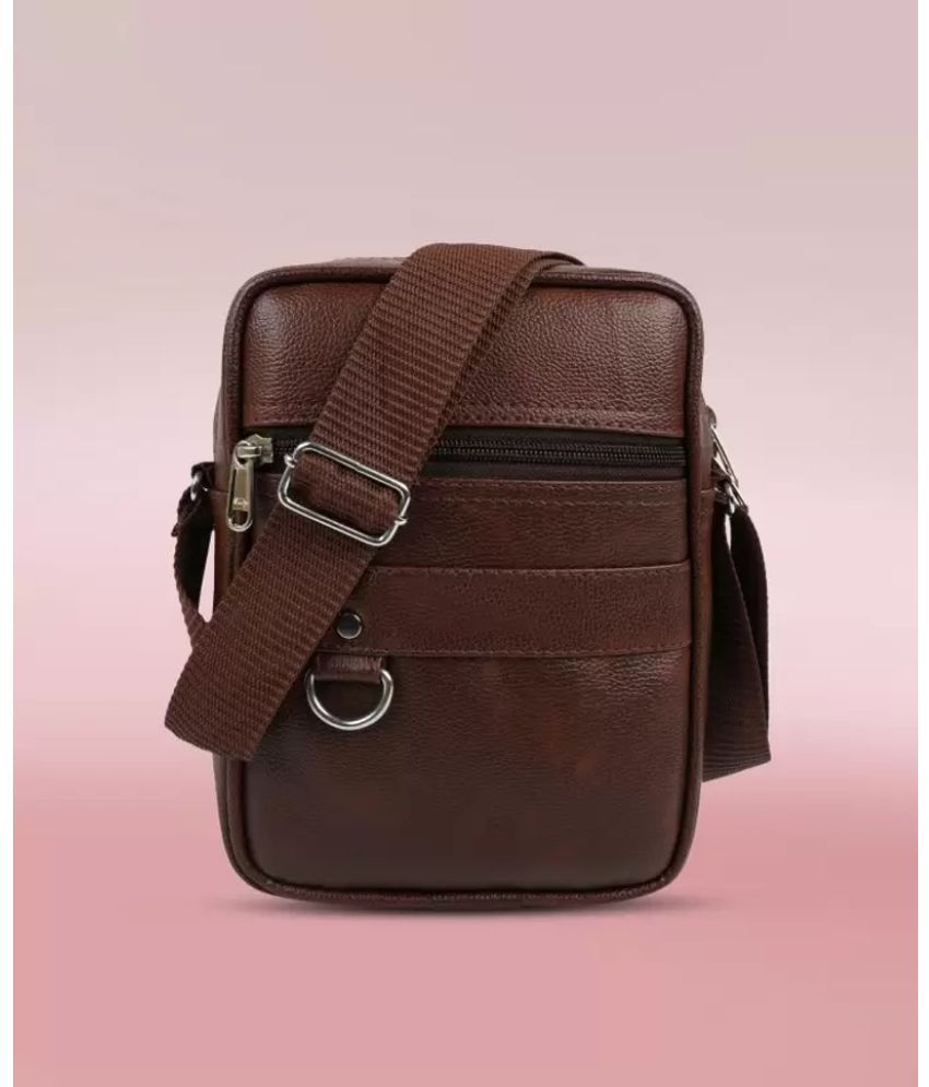     			samtroh Brown Solid Messenger Bag