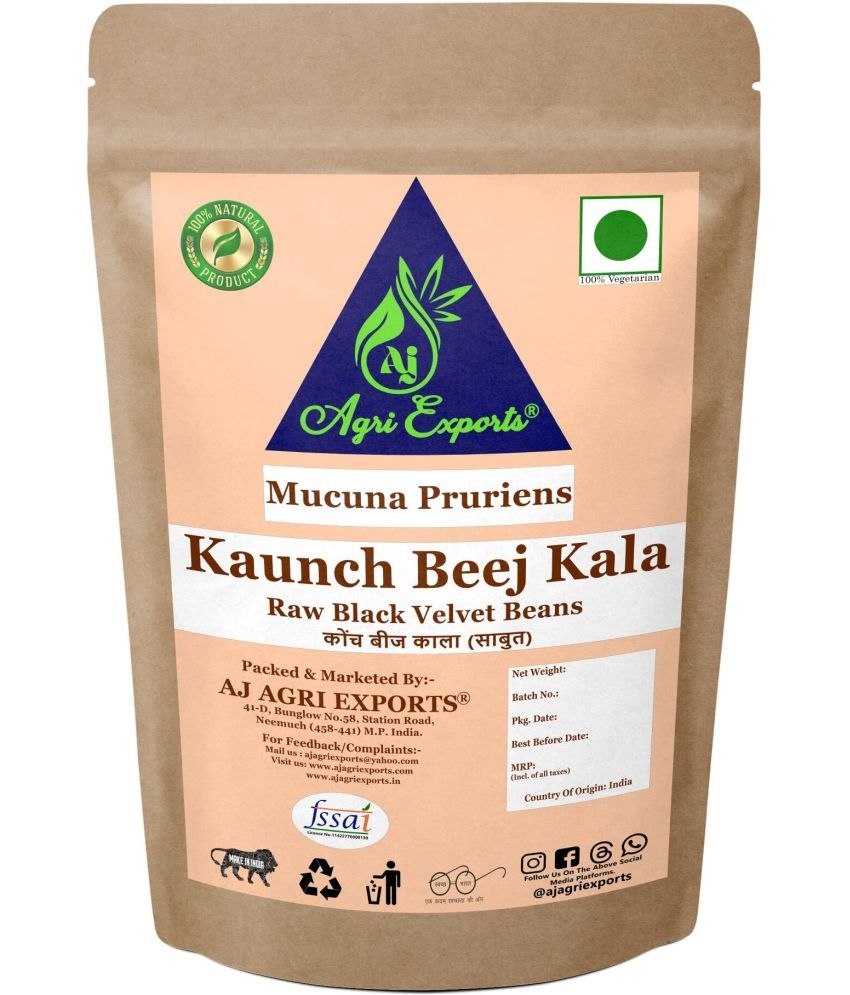     			AJ AGRI EXPORTS Kaunch Beej Kala - Black Mucuna Pruriens - Black Velvet Beans 200 gm