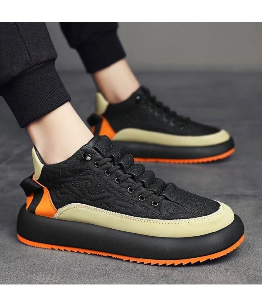     			HASTEN Casual Black Daily Sneakers Black Men's Lifestyle Shoes