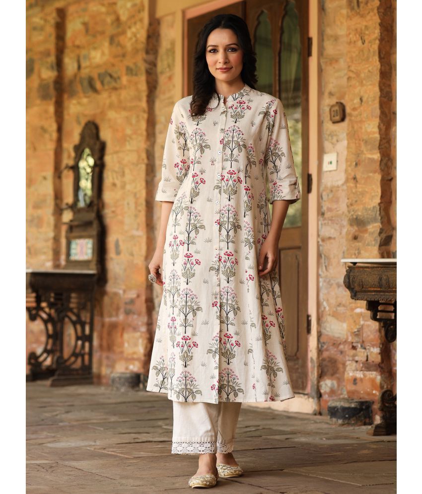     			STYLLOW Pack of 1 Cotton Flex Printed Front Slit Women's Kurti - ( Pink )