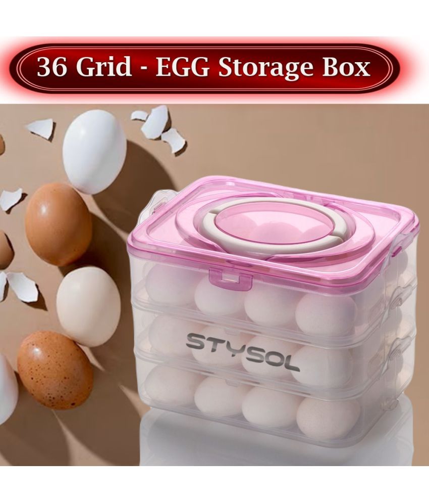     			Stysol Egg Container Plastic White Egg Container ( Set of 1 )