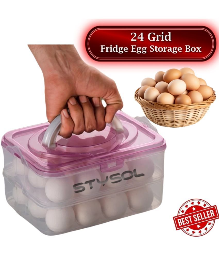     			Stysol Egg Storage Plastic White Egg Container ( Set of 1 )