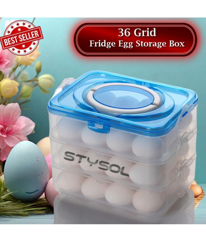     			Stysol Egg Tray Plastic White Egg Container ( Set of 1 )