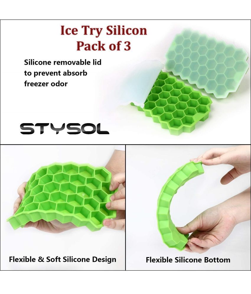     			Stysol Silicone ice Tray Light Green 3 Pcs