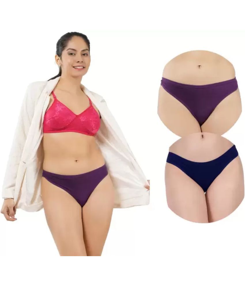     			Bebron Pack of 2 Cotton Lycra Bikini For Women ( Multicolor5 )