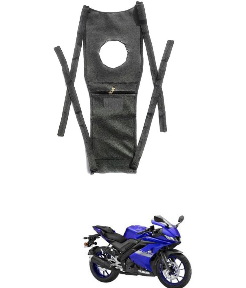     			BuddyBuzz Bike Tank Cover Bike Tank Bag with Mobile Pouch Artificial Leather Stretchable Material Use for Yamaha R15