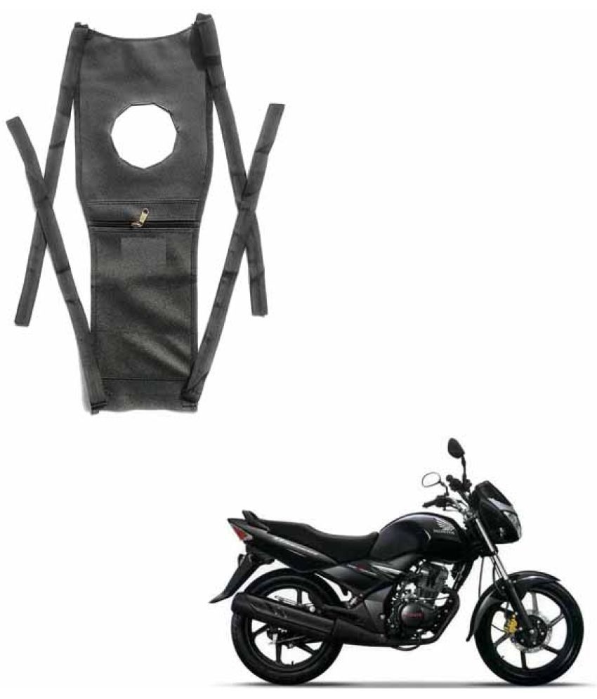     			BuddyBuzz Bike Tank Cover Bike Tank Bag with Mobile Pouch Artificial Leather Stretchable Material Use for Honda CB Unicorn