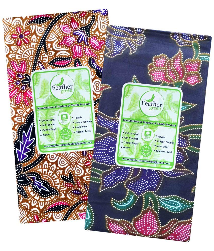     			Feather Green Cotton Men's Dhoti Multicolor ( Pack of 2 )