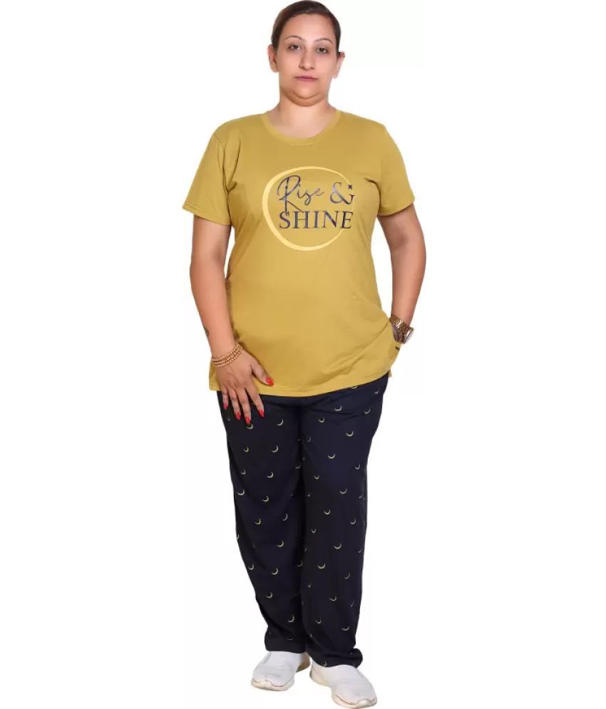     			LOVE LONDON Mustard Cotton Blend Women's Nightwear Nightsuit Sets ( Pack of 1 )