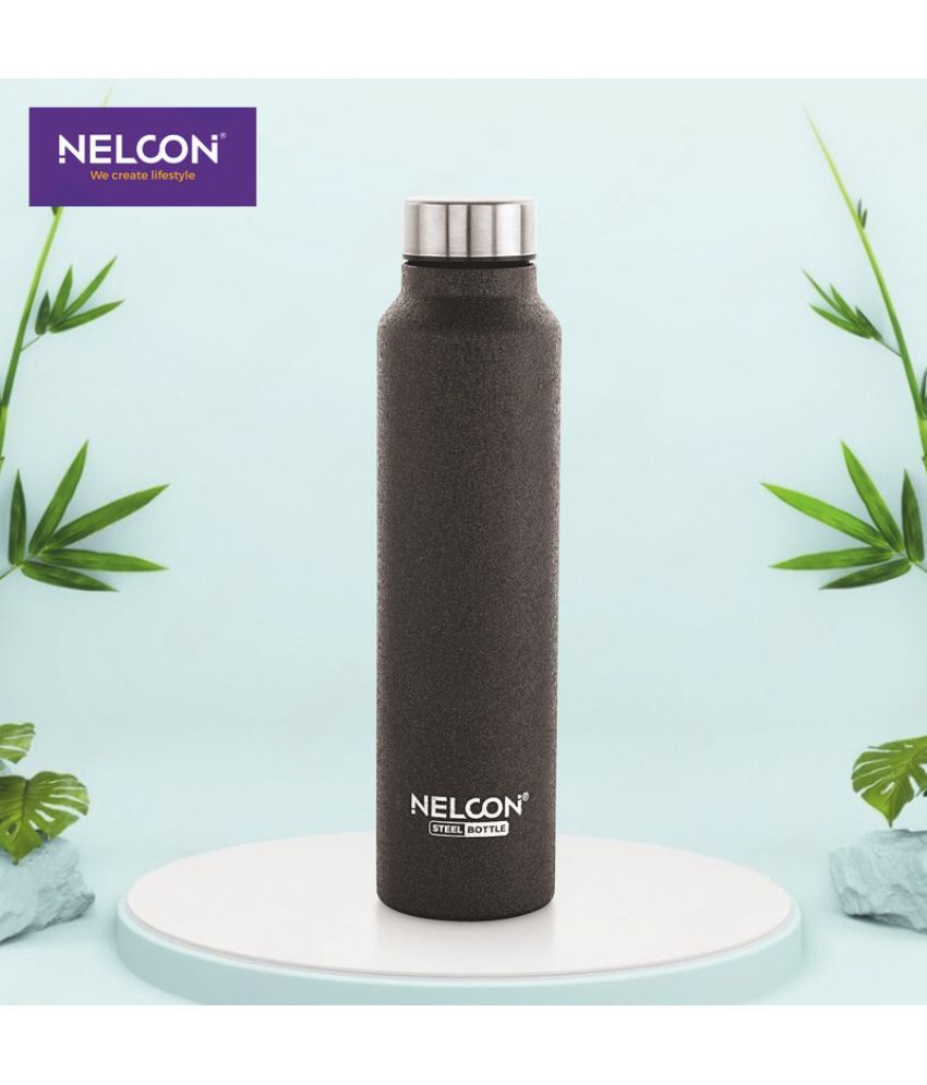     			Nelcon DEW CROCZ Black Stainless Steel Water Bottle 1000 mL ( Set of 1 )