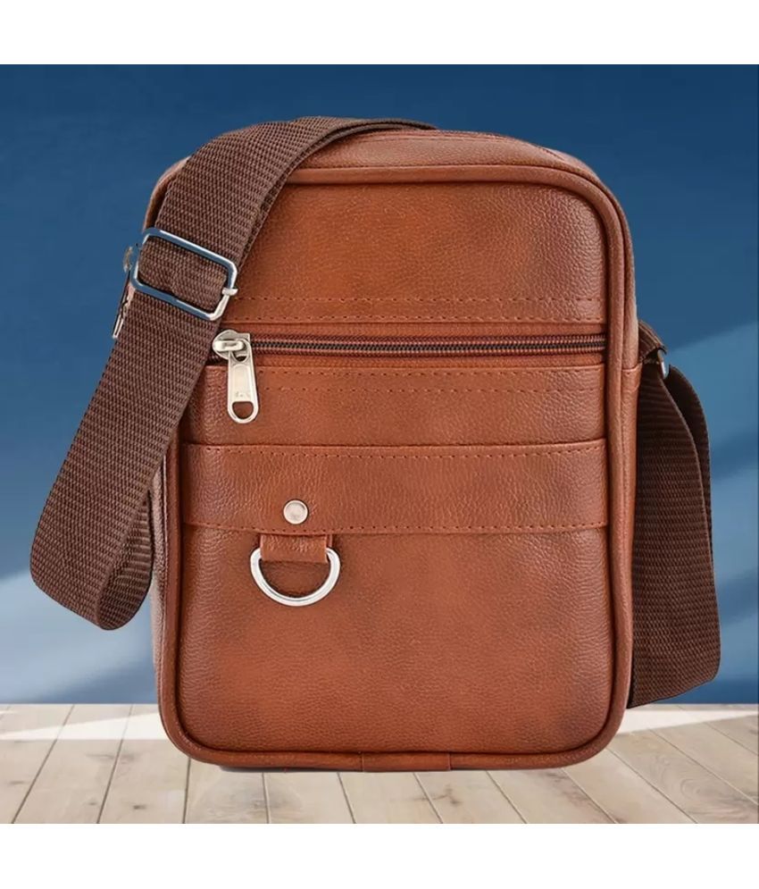     			samtroh Tan Solid Messenger Bag