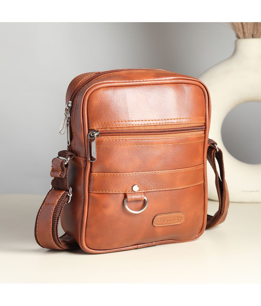     			samtroh Tan Solid Messenger Bag