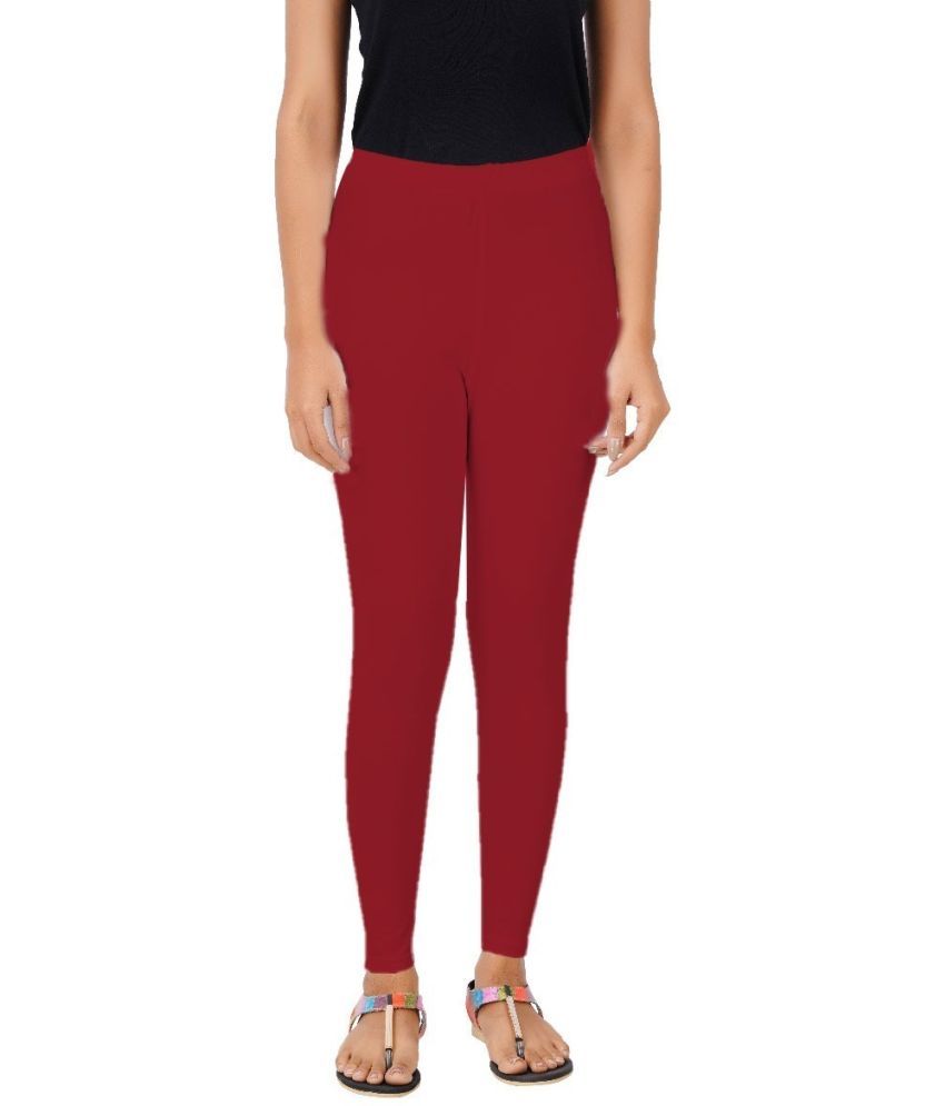     			Aulika Pack of 1 Cotton Blend Women's Leggings ( Red )